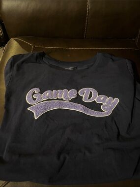 Lane Bryant Game Day Navy Blue Graphic Tee NWOT 18/20